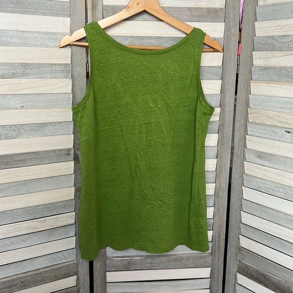 Eileen Fisher Green Sleeveless linen Tank Top - Picture 4 of 4